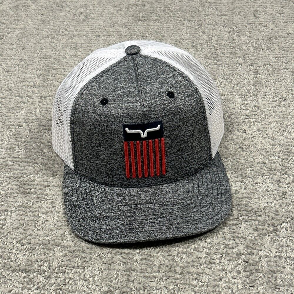 Kimes Ranch Baseball Cap Hat Adjustable Cotton SnapBack Mesh Gray White